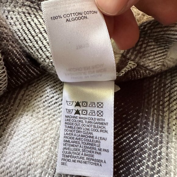 Lucky Brand Shirt Womens 1X Button Up Spread Collar Flannel Plaid Pockets Thick - Picture 10 of 11